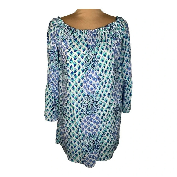 Lilly Pulitzer Nevie Off The Shoulder Dress Sz XS - Picture 3 of 11